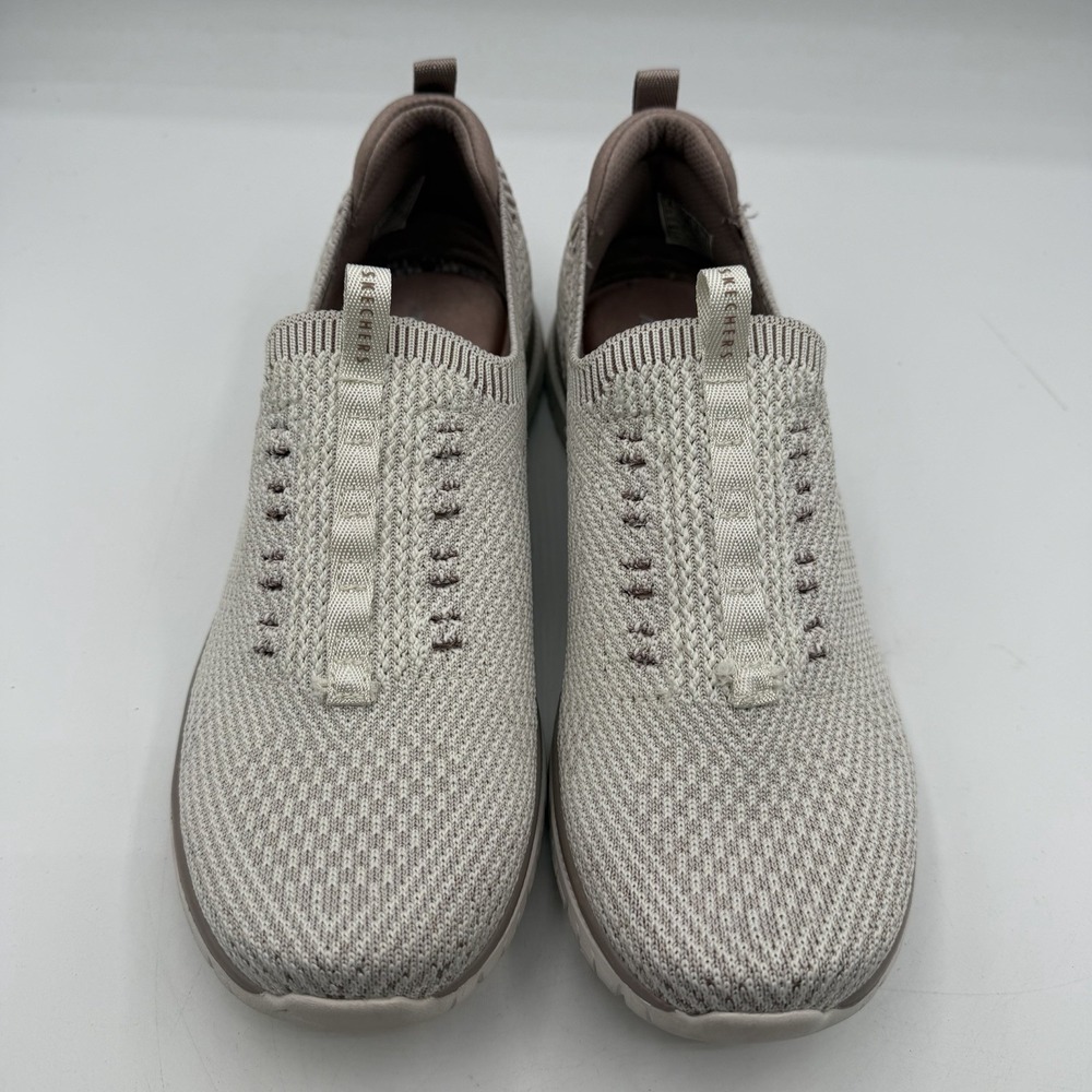 Skechers Virtue Love Note Shoes Womens Sz 8 Nude Natural Slip On Sneakers 104452 - Picture 4 of 10